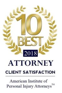 2018 10 best attorneys for client satisfaction by American Institute of Personal Injury Attorneys