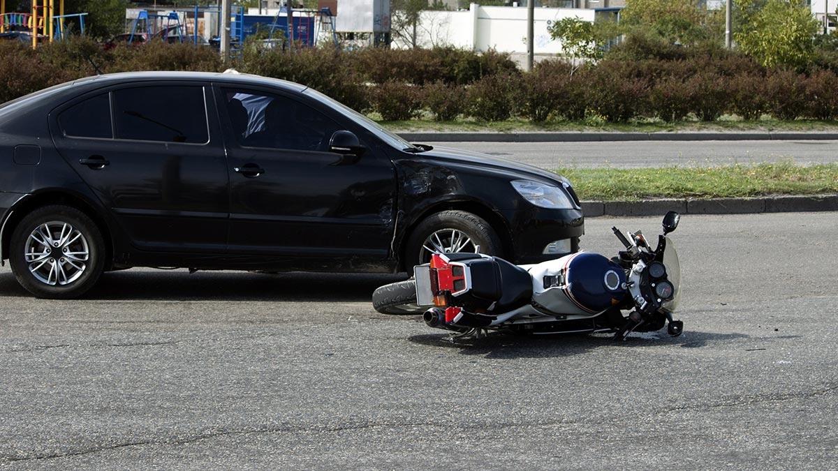 car and motorcycle accident