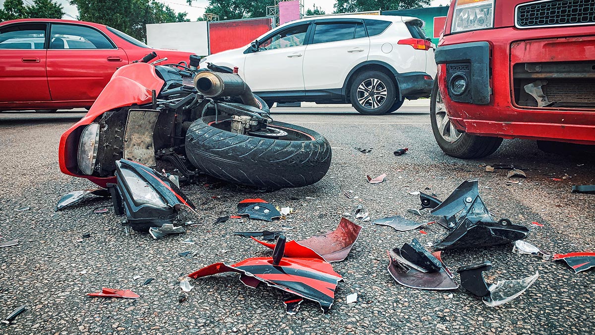 motorcycle and car accident